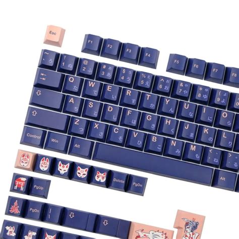 GMK Clone Kitsune Fox Keycaps Set Japanese Blue Keysium