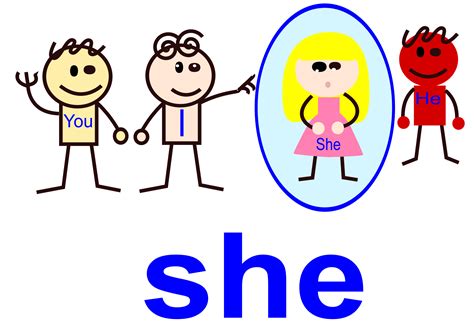 Clipart - pronoun, she