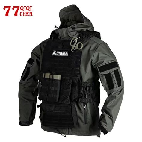 Homens Airsoft Militar T Tico Jaqueta Imperme Vel V Rios Bolsos