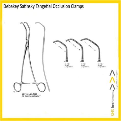 Debakey Satinsky Tangential Occlusion Clamps Sms Surgical Instruments