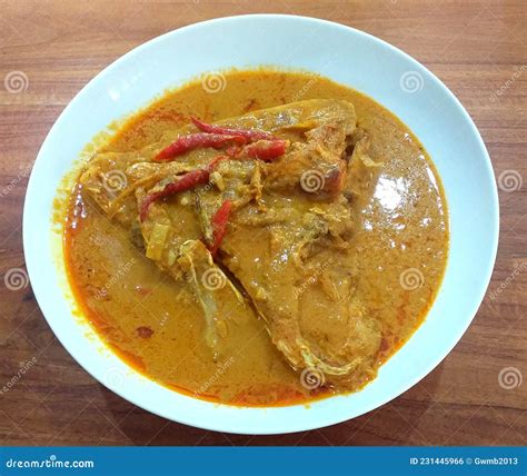 Gulai Kepala Ikan Padang Or Fish Head Curry Padang Style Stock Photo