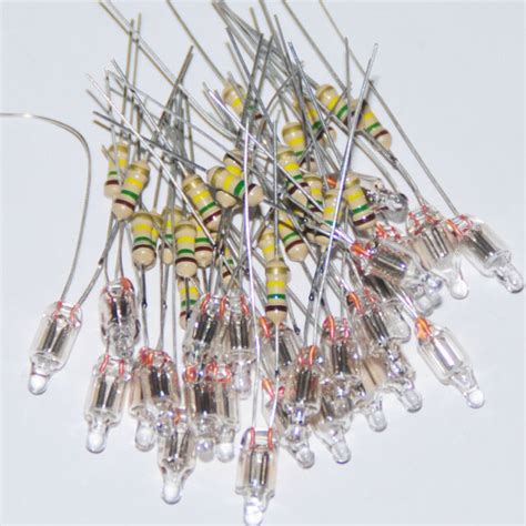 100pcs Neon Bulb Indicator Lamp Red Light Sign 410mm Resistor