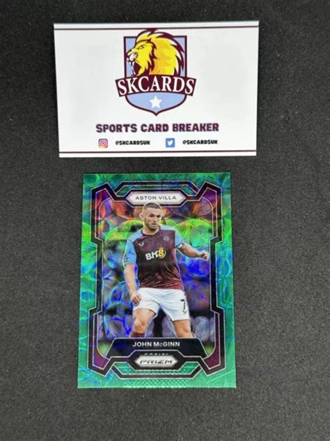 Panini Prizm Premier League John Mcginn Aston Villa Choix Vert