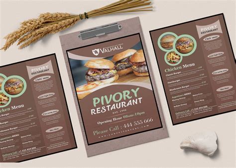 Restaurant A Two Side Menu Psd Template Effects