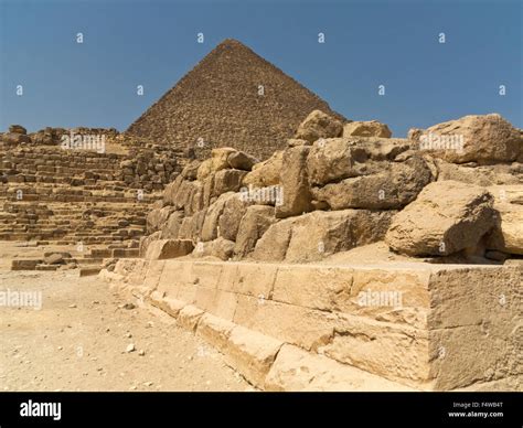 View Of The Pyramid Of Khufu On The Giza Plateau Seen From The Mastaba