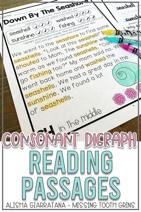 Consonant Digraph Reading Comprehension Passages Digraph Fluency Passages Reading