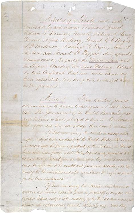 Treaty Of Fort Laramie 1868 National Archives