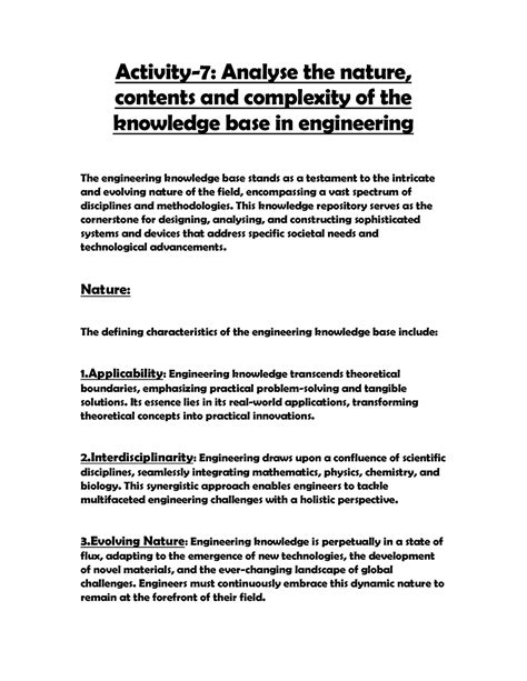 POE Activity 7 HI BYE Activity 7 Analyse The Nature Contents And