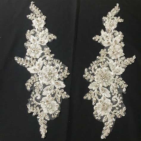 Luxury Rhinestone Beaded Lace Applique Pair Wedding Gown Etsy