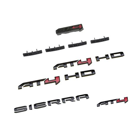 2024 Sierra 2500 Emblem Black At4 Hd Grille Bodyside Tailgate Set Of 9