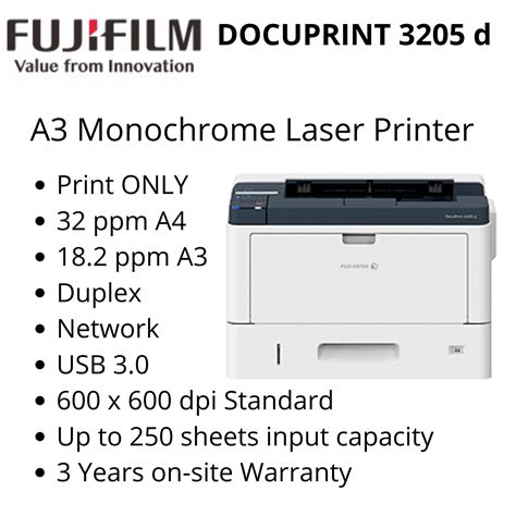 Fujifilm Formerly Fuji Xerox DocuPrint 3205d A3 Monochrome Laser