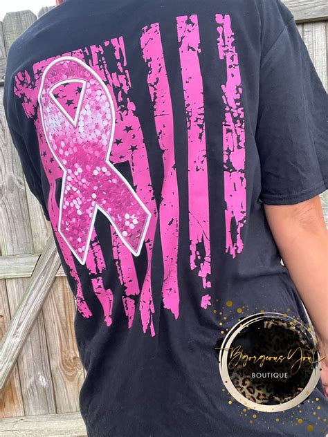 Breast Cancer Awareness Flag Tee Save The Tatas Survivor Of Cancer