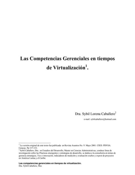 Competencias Gerenciales Sybil Caballero Pdf