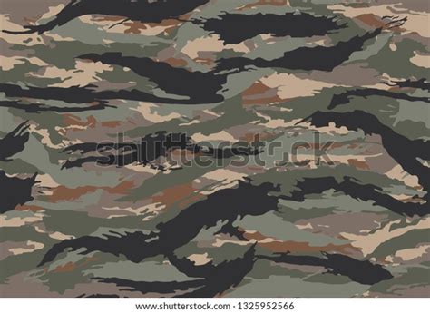 Tiger Stripe Camouflage Seamless Pattern Six Stock Vector Royalty Free