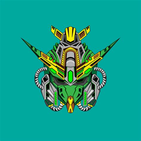 Head Gundam Robotic Mascot Logo Vector Logo Vector 5368392 Vector Art