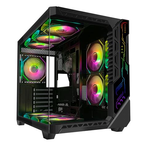 Buy Atx Mid Tower Pc Gaming Case With 9pcs Argb Fans Control Remote