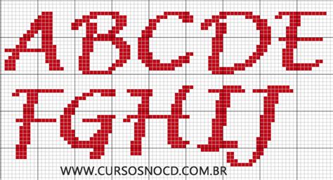 ARTESANATO Letras fáceis para bordar ponto cruz ALFABETO COMPLETO