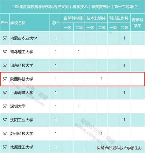 陝西科技大學在教育部這項獲獎數統計上，位列全國第57！ 每日頭條