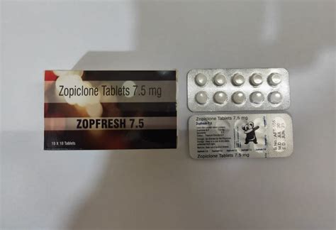 Zopfresh 7 5 At Rs 90 Strip Zopiclone Imovane Zopisign 10mg