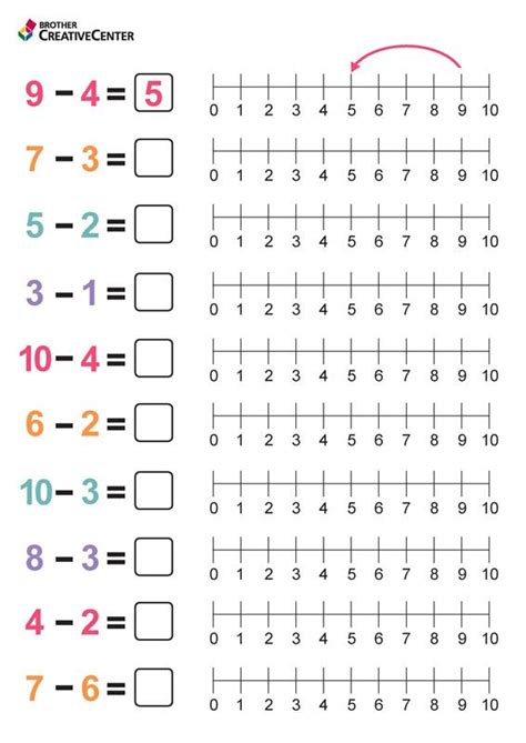 Free Printable Subtraction To 10 Worksheets