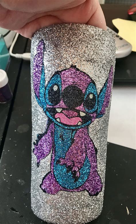 Stitch Glitter tumbler | Yeti cup designs, Tumbler cups diy, Glitter tumbler cups