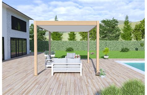 Pergola bioclimatique autoportée Ombréa en aluminium 3x4 M