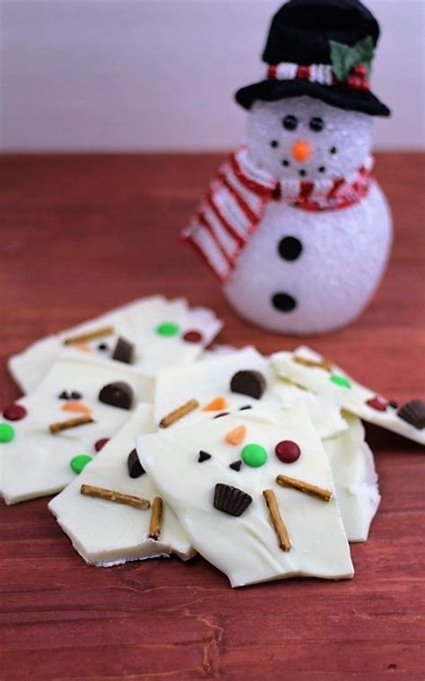 Melting Snowman White Chocolate Bark Recipe White Chocolate Bark