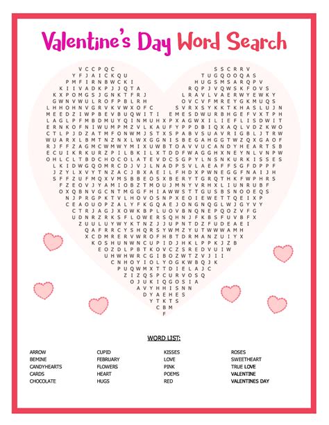 Valentine S Day Word Search Puzzle Free Printable The Suburban Mom