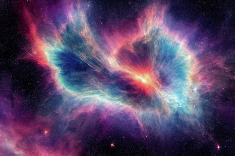 Colorful Nebula in Space Digital Art by Billy Bateman - Pixels