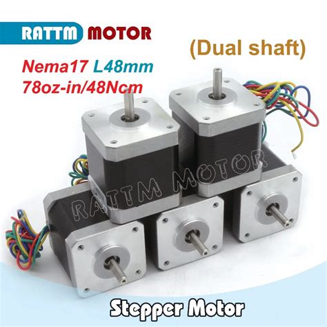 Pcs Nema Cnc Stepper Motor Oz In Dual Shaft Mm Stepping Motor