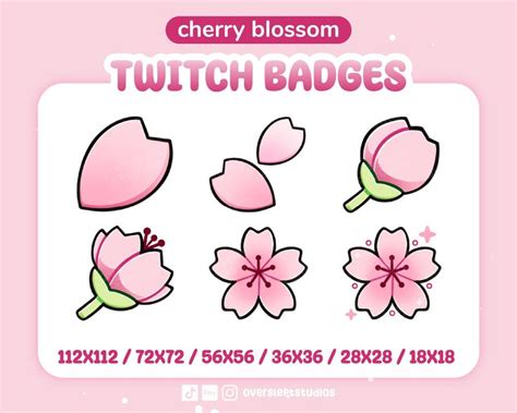 Cherry Blossom Badges For Twitch And Discord Spring Sakura Badges