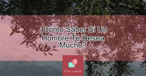 ¿cómo Saber Si Un Hombre Te Desea Mucho Actualizado Agosto 2024