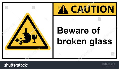 Warning Broken Glass Dangerouscaution Sign Stock Vector Royalty Free 1911829345 Shutterstock