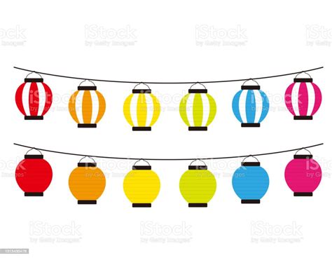 Vector Illustration Of Traditional Japanese Lanterns Paper Lantern