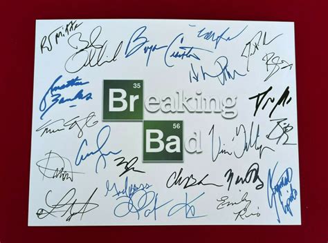 Breaking Bad Title Card Cast Signed 85x11 Autograph Reprints Ebay