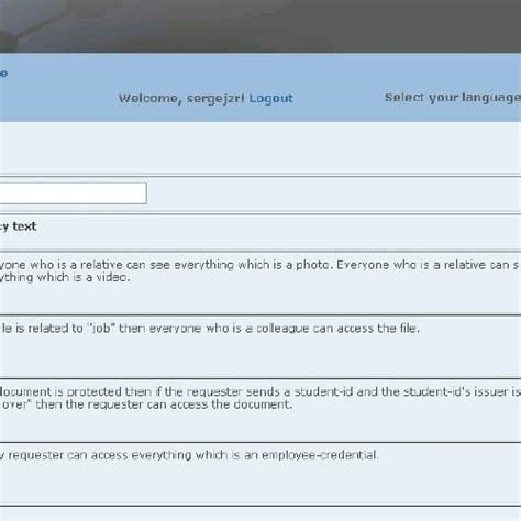 The Learnweb Privacy Settings Featuring Natural Language Policies