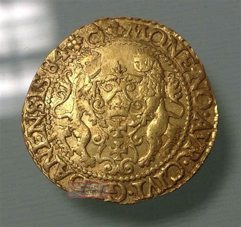 1 Ducat 1584 Stephan Bathory Danzig Medieval Gold Coin Rare