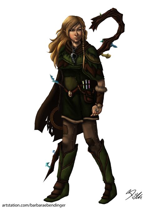 Art Half Elf Druid Commission Rdnd