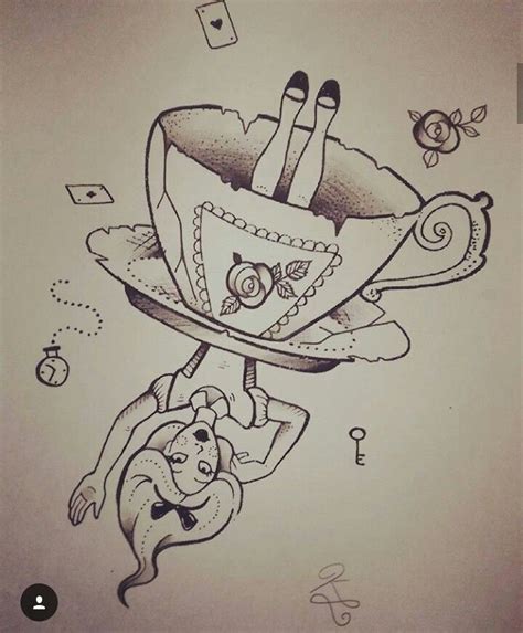 Pin By Megan Guerrero On Tattoodrawing Alice And Wonderland Tattoos