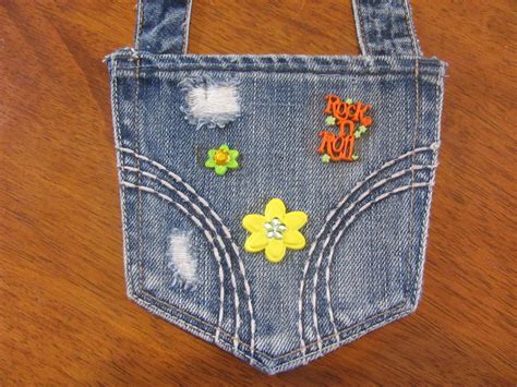 Upcycled Denim Pocket Purse Denim Pocket Tote Bag Reusable Tote