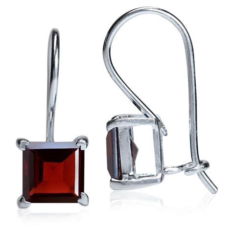 2 6ct Natural Garnet 925 Sterling Silver Hook Earrings ER0079140