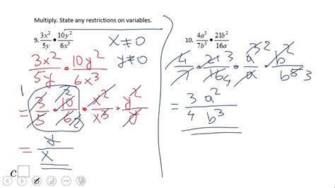 Multiplying Rational Expressions Monomials Youtube