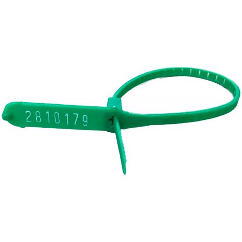 Lacre Para Malote Numerado Escada Plástico Verde 16cm 100 Peças