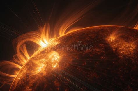 Close Up Of The Sun S Surface With Solar Flares And Coronal Loops