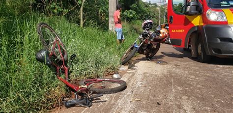 Grave Acidente Entre Moto E Bicicleta Deixa Duas Pessoas Feridas No