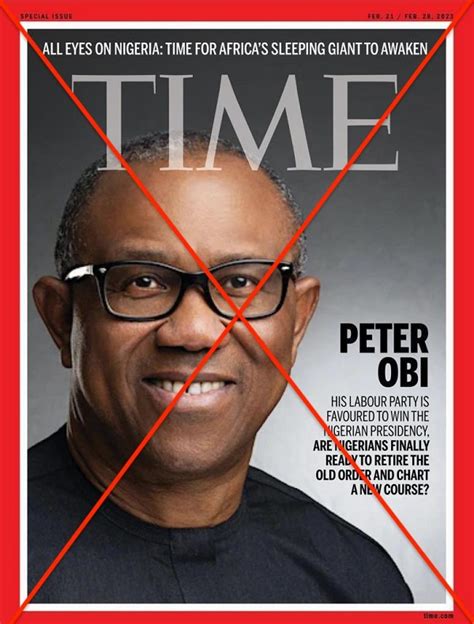 Fact Check Peter Obi Hasn T Been Featured On Time Magazine S Cover Page