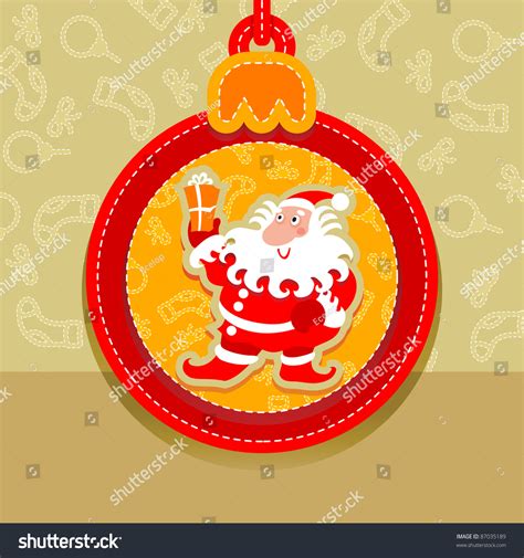 Christmas Ball Postcard Santa Claus Bitmap Copy My Vector Id 86124712