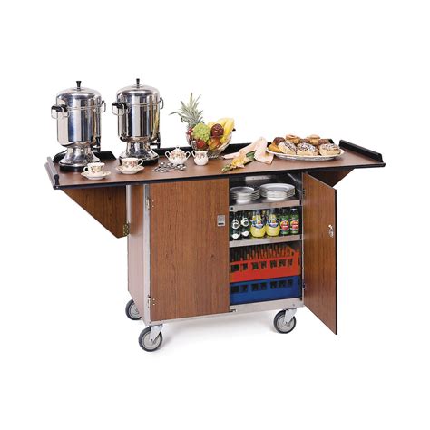 Lakeside Beverage Cart With Drop Leaves Stainless Steellaminate Top