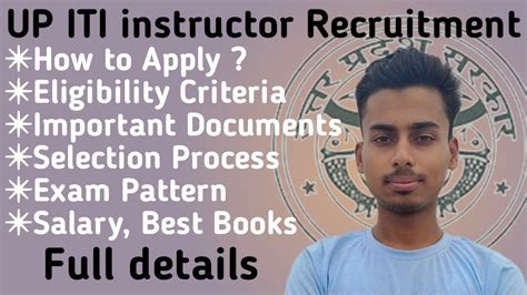 Up Iti Instructor Recruitment Full Details Eligibility Selection