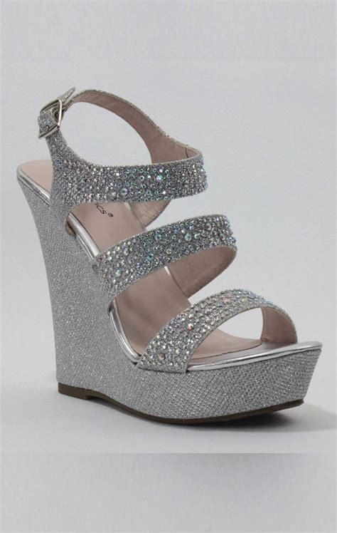 Love These Sparkly Wedges Wedge Wedding Shoes Silver Wedge Wedding